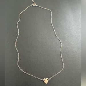 Sterling Silver Solid Full Heart Pendant Necklace